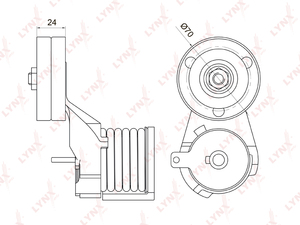 Натяжитель с роликом / приводной LYNXauto PT-3040. Для: SKODA(Шкода) Octavia(Октавия)(1U) 1.4-1.6 96-10, VW Фольксваген Bora(Бора) 1.4-1.6 00-05 / Golf(Гольф) IV 1.4-1.6 99-05, фото 1