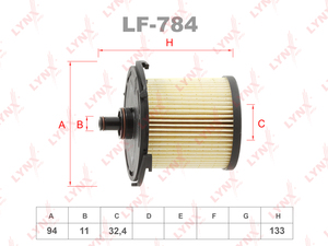 Фильтр топливный LYNXauto LF-784. Для: FORD ФОРД Transit(Транзит) 2.2d 07> / Transit(Транзит) Tourneo(Торнео) 2.2d 07-14, фото 1