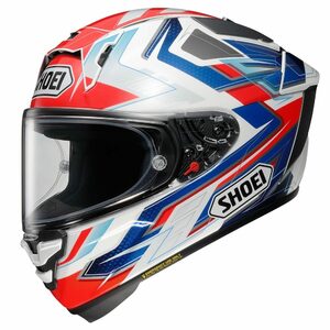 Мотошлем X-Spirit PRO ESCALATE SHOEI (бело-сине-красно-серый глянцевый, TC-10, M), фото 1