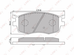 Колодки тормозные передние  LYNXauto BD-3608. Для: Hyundai, Хендай Accent(Акцент)(MC) 05> / i20 08>, Kia, Киа, Rio 05>. 

Длина, мм 129,8. 
Высота, мм 56. 
Толщина, мм 17., фото 2