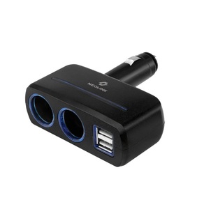 Разветвитель на 2 автомобильных розетки 12V и 2 USB Neoline SL-220, фото 1