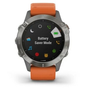 Умные часы Garmin Fenix 6 Sapphire титановый с оранжевым ремешком, фото 6