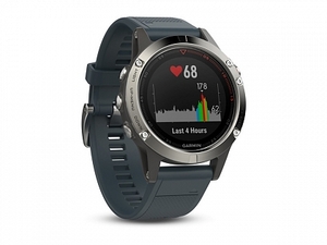Garmin Fenix 5 серебристые с синим ремешком, фото 2