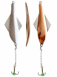 Блесна вертикальная зимняя Lucky John GLIDER с цеп. и тр. 10.0г CS блистер, фото 4
