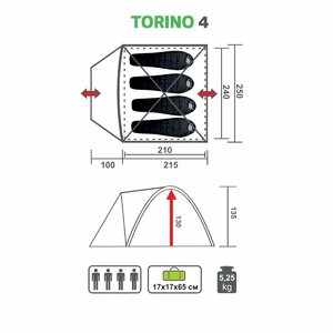 Палатка TORINO-4 (PR T-4-GR) Premier Fishing, фото 4