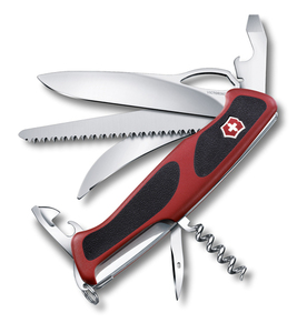 Нож Victorinox RangerGrip 57 Hunter, 130 мм, 13 функций, красный с черным, фото 1