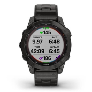 Умные часы Garmin Fenix 7 Sapphire Solar титановый серый DLC с серым титановым DLC браслетом, фото 4