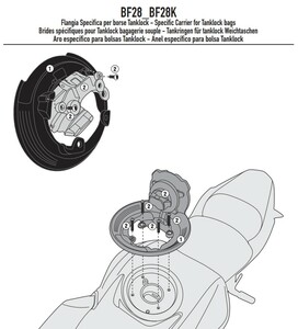 Крепеж TANKLOCK сумки на бак мотоцикла Kawasaki Z650 (17-18) Givi Black (BF28), фото 2