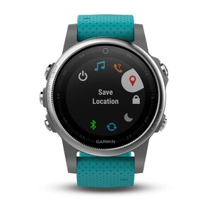 Garmin Fenix 5s серебристые с бирюзовым ремешком, фото 2
