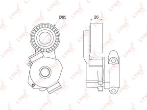 Натяжитель / приводной LYNXauto PT-3203. Для: Citroen, Ситроен, Jumper(Джампер) 2.2D 06>, Fiat, Фиат, Ducato(Дукато) 2.2D 06>, Ford, Форд, Transit(Транзит) 2.2D 06> / Transit(Транзит)., фото 2