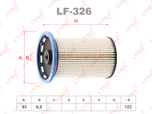 Фильтр топливный LYNXauto LF-326. Для: VW Фольксваген Touareg(7P) 3.0D-4.2D 10>, PORSCHE Cayenne II 3.0D-4.2D 09>, фото 1