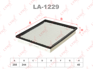 Фильтр воздушный LYNXauto LA-1229. Для: NISSAN Pathfinder(R51) 4.0 05>, JEEP Grand Cherokee I-II 2.5D-5.9 95-05, фото 1