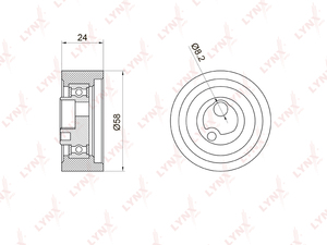 Ролик натяжной/ГРМ LYNXauto PB-1059. Для SUZUKI Сузуки Vitara 1.6 88-98/Samurai 1.3 8-04/Swift 1.0-1.3 83-01, фото 1