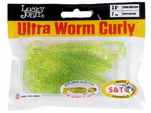 Твистеры съедоб. искусст. LJ Pro Series ULTRAWORM CURLY 3,0in (07.62)/S15 7шт., фото 4