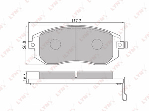 Колодки тормозные передние LYNXauto BD-7101. Для: Subaru, Субару, Forester(SF/SG) 02> / Impreza II(TOK) 1.6-2.0 00> / Legacy 03>., фото 2