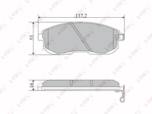 Колодки тормозные передние LYNXauto BD-5724. Для: NISSAN Laurel(C33-C34) 2.0 90-93 / Skyline(R32) 2.0 89-93 / Skyline(V35) 2.5-3.0 03-07 / Stagea(M35) 3.0-3.5 01-07, фото 1