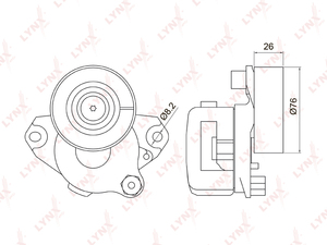 Натяжитель с роликом / приводной LYNXauto PT-3020. Для: Mercedes-Benz, Мерседес, C230-350(W203/W204) 05> / CLK280-500(C209) 05> / CLS280-500(C219) 04> / E230-500(W211/W212) 05>., фото 2