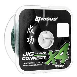 Шнур JIG CONNECT X4 PE Dark Green 100m #6.0, 0.40mm 33.2кг/72.9LB (T-N-JC-X4-0.40-100-DG) NISUS, фото 4