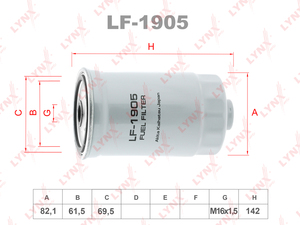 Фильтр топливный LYNXauto LF-1905. Для: HYUNDAI Accent(MC) 1.5D 05> / Getz 1.5D 05> / H-1/Starex 2.5D 06-07 / i30(GD/FD) 1.4D-1.6D 07> / i40 1.7D 11> / ix20 1.4D-1.6D 10> / ix55 3.0D 08> / Matrix 1.5D 04> / Santa Fe(CM) 2.0D-2.2D 06> / Sonata(NF) 2.0D 06-, фото 1