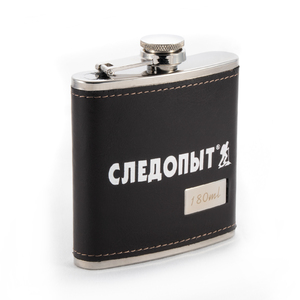 Фляжка «СЛЕДОПЫТ - Browny » в кож. оплете, 180 мл, цв. корич, фото 3