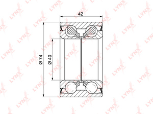 Подшипник ступицы передний (42x40x74) LYNXauto WB-1398. Для: TOYOTA Тойота Avensis(Авенсис)(T25) 1.6-2.4 03-08 / Corolla(Королла)(E120) 1.4-2.0D 02-07 / Prius(Приус)(NHW11) 1.5 00-04 / Allion I-II 1.5-2.0 / Caldina 2.0 02-07 / Corolla(Королла) Verso 1.6-2, фото 1