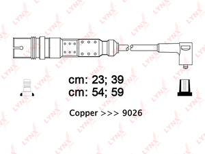 Провода высоковольтные LYNXauto SPE8013. Для: Audi, Ауди A3 1.6 96> / A4 1.6 94>, Skoda, Шкода, Octavia(Октавия) 1.6-2.0 97>, VW, Фольксваген, Bora(Бора) 1.6-2.0 98> / Golf(Гольф) III 1.6 94-99., фото 2