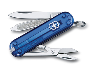 Нож-брелок Victorinox Classic, 58 мм, 7 функций, полупрозрачный синий, фото 1