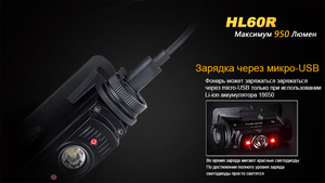 Налобный фонарь Fenix HL60R Cree XM-L2 U2 Neutral White LED, фото 15