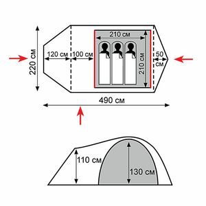 Палатка Tramp Cave 3 (V2) (серый), фото 9