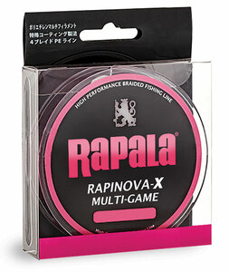 Леска плетеная RAPALA Rapinova-X MULTI GAME розовая 100м #0.3/7.2LB/0.08 мм, фото 1