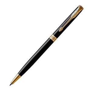 Parker Sonnet Core Slim - LaqBlack GT, шариковая ручка, M, BL, фото 1