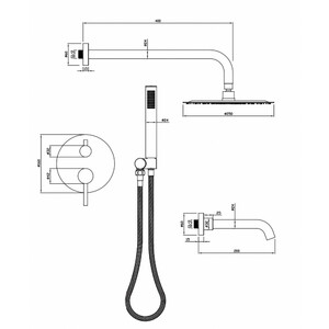 Система для душа MILACIO Ultra 150 (MCU.150.MB) чёрный матовый, фото 15