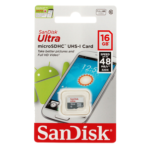 Карта памяти micro SDHC 16Gb SanDisk Ultra UHS-I, фото 1