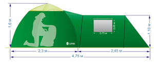 Палатка Лотос 2 Саммер (комплект со спальной палаткой), фото 16