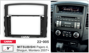 ПЕРЕХОДНАЯ РАМКА ДЛЯ УСТАНОВКИ АВТОМАГНИТОЛЫ CARAV 22-005: 9" / 230:220 x 130 mm / MITSUBISHI Pajero, Shogun, Montero 2007+, фото 1