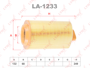 Фильтр воздушный LYNXauto LA-1233. Для: MERCEDES-BENZ C180K-230K(W203/W204) 02> / E200K(W211/W212) 06> / Sprinter 1.8 08>, фото 1