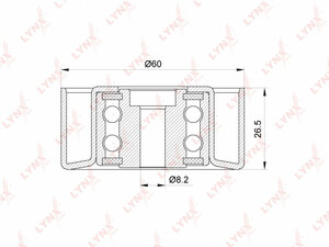 Ролик направляющий/натяжной / приводной LYNXauto PB-7258. Для: CITROEN Berlingo(MF) 1.9D 98-05 / C2 1.1-1.6 03> / C3 I 1.1-1.6 02> / Jumpy 1.9D 99-06, FIAT Scudo 1.9D 98-06, PEUGEOT 1007 1.4-1.6 05> / 206 1.9D 98> / 307 1.4-1.6 00> / Expert 1.9D 98-06 / P, фото 1