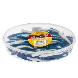 Виброхвост несъедоб. Minoga 3,75"/9.5 см Blue Sparkles & White 100шт. (HS-17-026-N) Helios, фото 2