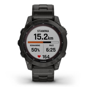 Умные часы Garmin Fenix 7 Sapphire Solar титановый серый DLC с серым титановым DLC браслетом, фото 9