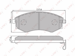 Колодки тормозные передние LYNXauto BD-3607. Для: HYUNDAI Elantra 00> / Lantra 98> / Sonata >01, KIA Magentis 01-05, фото 1