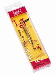 Блесна вертикальная зимняя Lucky John NAIL BLADE с цепочкой и тройником 45мм G блистер, фото 3
