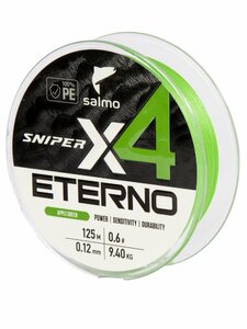 Шнур плетёный Salmo Sniper х4 ETERNO BRAID Apple Green 125/012, фото 3