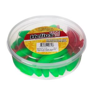 Твистер несъедоб. Kasandra 4"29/10,9см Lime & Red 20шт. (HS-34-021-N-20) Helios, фото 2