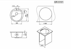 Мойка для кухни GRANULA 5101 (GR-5101 арктик) арктик, фото 3