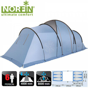 Палатка кемпинговая 6-ти местная Norfin MOSS 6 NFL, фото 2