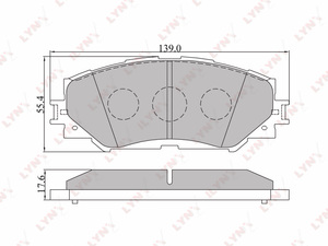 Колодки тормозные передние  LYNXauto BD-7542. Для: Toyota, Тойота, Auris (AKE) 1.4-1.6 07> / Corolla(Корола) (AKE) 1.3-1.6 06>. 

Длина, мм 139. 
Высота, мм 55,4. 
Толщина, мм 17,6., фото 2