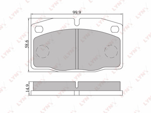 Колодки тормозные передние LYNXauto BD-5905. Для: DAEWOO Дэу Nexia(GM) 1.5 8V >01, OPEL Опель Corsa(Корса) A(DEL) >93/Kadett >92/Vectra(Вектра) A(DEL) >95/Omega(Омега) A(DEL) >94, фото 1