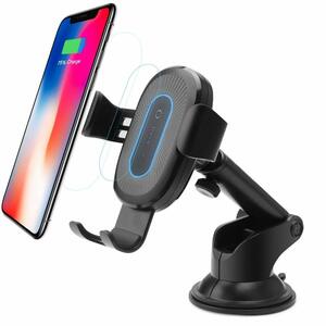 Автомобильный держатель с беспроводной зарядкой Baseus Wireless Charger Gravity Car Mount black WXYL-A01 (присоска), фото 1