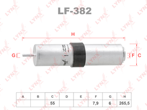 Фильтр топливный LYNXauto LF-382. Для BMW БМВ 1(F40) 1.5-2.0 19>/2(F44) 1.5-2.0 13>/X1(F48) 2.0 14-22/X2(E39) 1.5-2.0 17>, фото 1