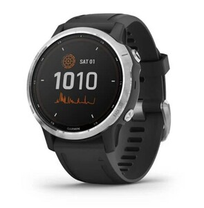 Garmin Fenix 6s Solar серебристый с черным ремешком, фото 1